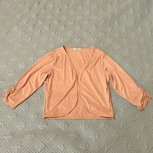 CHIGANT Women’s Blush Pink 3/4 Sleeve Shrug, Size Small, EUC